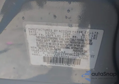 2021 Nissan Kicks Sv Xtronic Cvt из США, поврежденный, VIN 3N1CP5CV1ML496760